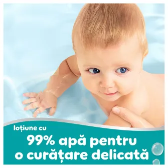 Servetele umede Pampers 99% Water cu lotiune usoara, 12 pachete x 60 servetele, 720 buc