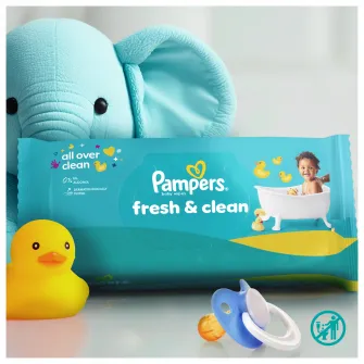 Servetele umede Pampers Fresh Clean, 6 pachete x 80 servetele, 480 buc