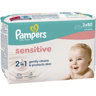 Servetele umede Pampers Sensitive, 4 pachete x 80 servetele, 320 buc