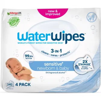 Servetele umede Water Wipes, 4 pachete x 60 buc, 240 buc