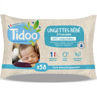 Servetele umede cu apa pura Tidoo, 58buc