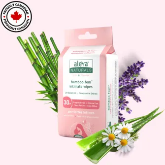 Servetele umede intime din fibre de bambus, Aleva Naturals, 30 buc, 40 x 75 x 105 mm