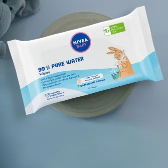 Servetele umede pentru bebelusi Nivea Baby 99% Pure Water, 57 buc
