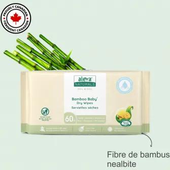 Servetele uscate din fibre de bambus, Aleva Naturals, 60 buc, 55 x 175 x 105 mm