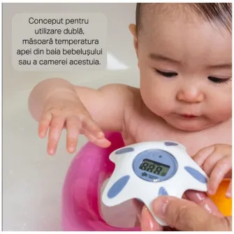 Termometru digital Tommee Tippee pentru baia si camera pentru bebelului, rezistent la apa, afisaj LCD