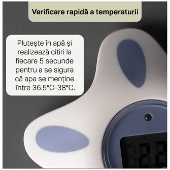Termometru digital Tommee Tippee pentru baia si camera pentru bebelului, rezistent la apa, afisaj LCD