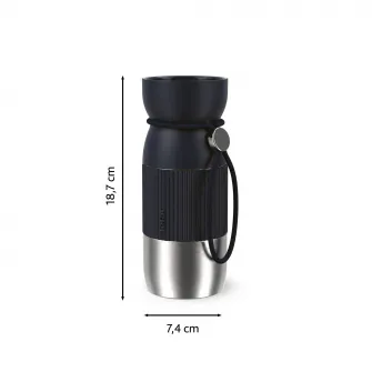 Termos Tefal beYou N2191310, inox, 0.36 L, capsac Quick Press, compatibilitate cu masina de spalat vase, argintiu & negru