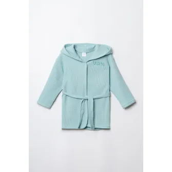 U.S. Polo Assn., Halat de baie cu detaliu logo, Verde menta