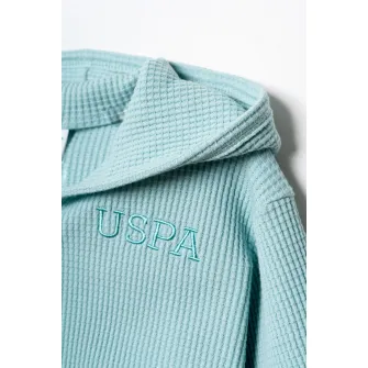 U.S. Polo Assn., Halat de baie cu detaliu logo, Verde menta