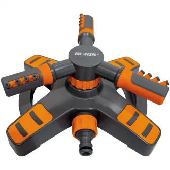 Aspersor rotativ cu 3 brate RURIS UFO200, rotatie 360 grade, 3 brate, 12 duze, acoperire aproximativ 200 mp