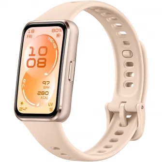 Bratara fitness HUAWEI Band 11, Android /iOS, Beige Aluminum Alloy Case with Beige Fluoroelastomer Strap + 1 Month Watch Face VIP
