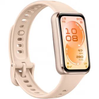 Bratara fitness HUAWEI Band 11, Android /iOS, Beige Aluminum Alloy Case with Beige Fluoroelastomer Strap + 1 Month Watch Face VIP