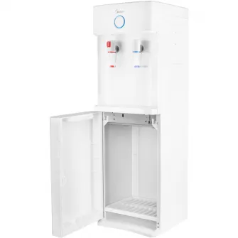 Dozator de apa incarcare superioara Midea YL2436S-W, capacitate dozare peste 1.2L/min, rezervor apa rece 2L, rezervor apa calda 0.8L, putere incalzire 420W, putere racire 100W, depozitare 35L, bidoane compatibile: 11/15/19 l