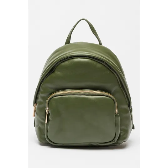 Francesca Rossi, Rucsac de piele ecologica cu buzunar exterior, Verde