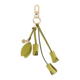 GUESS, Breloc cu insertii din piele ecologica Ofelia, Verde fistic