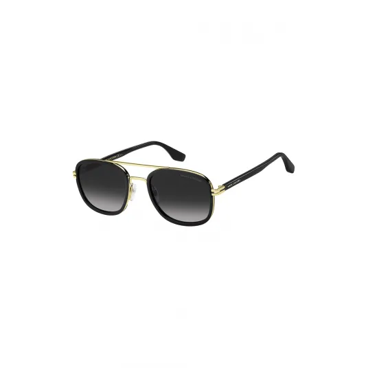 Marc Jacobs, Ochelari de soare aviator cu detaliu logo, Auriu, Negru, 54-21-145 Standard