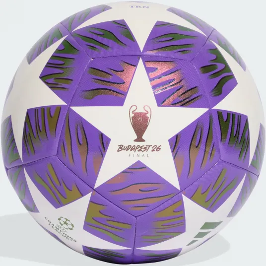 Minge fotbal Adidas Uefa Champions Training, marime 5, alb/mov
