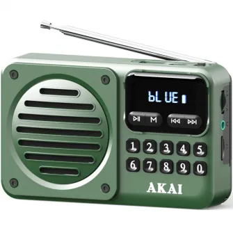 Radio portabil AKAI APR-300,FM, Bluetooth ,USB, Verde