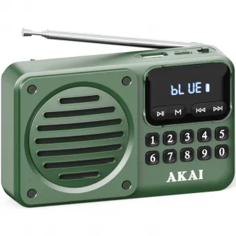 Radio portabil AKAI APR-300,FM, Bluetooth ,USB, Verde