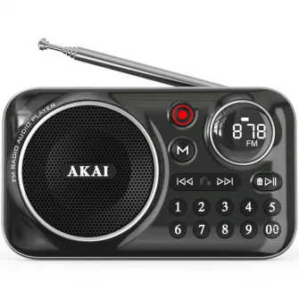 Radio portabil AKAI APR-500BK ,FM, Bluetooth ,USB , Negru