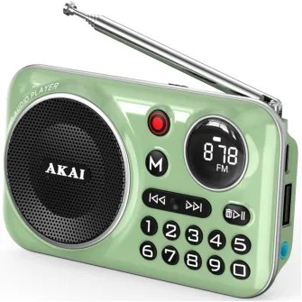 Radio portabil AKAI APR-500,FM, Bluetooth ,USB , Verde