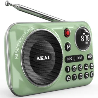 Radio portabil AKAI APR-500,FM, Bluetooth ,USB , Verde