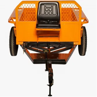 Remorca pentru motocultor Detoolz DZ-M148, capacitate incarcare 600 kg,extensie laterala 180 mm, frana mecanica cu pedala, frana de mana, basculare manuala, obloane rabatabile, suspensie cu arc, roti 4.50-12
