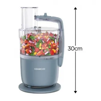 Robot de bucatarie compact KENWOOD MultiPro Go FDP23.140GY, 650W, vas 1.3L, 2 trepte viteza, functie 360 Express Serve pentru feliere/razuire nelimitata, albastru