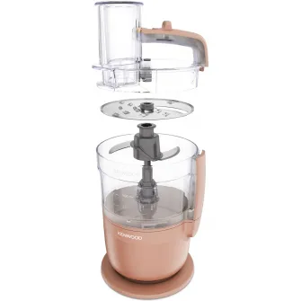 Robot de bucatarie compact KENWOOD MultiPro Go FDP23.380RD, 650W, vas 1.3L, blender 600 ml, 2 trepte viteza, functie 360 Express Serve pentru feliere/razuire nelimitata, portocaliu