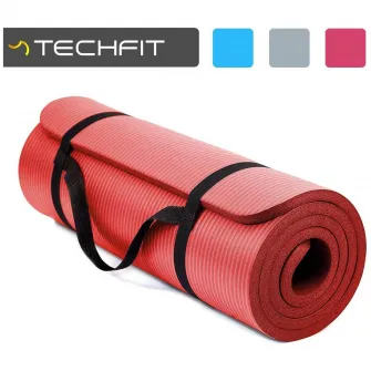 Saltea fitness/yoga/pilates Techfit NBR, 183x61x1cm,10 mm grosime, rosu