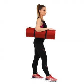 Saltea fitness/yoga/pilates Techfit NBR, 183x61x1cm,10 mm grosime, rosu