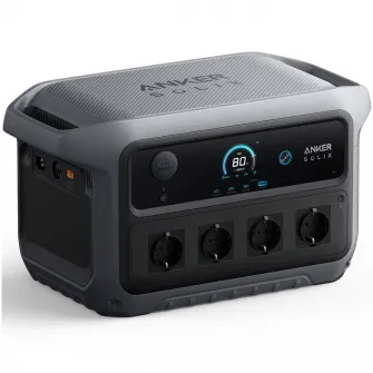 Statie de alimentare portabila Anker Solix C2000, Generatia 2, 2048Wh, 2400W, Functie UPS, USB-A, USB-C, Gri