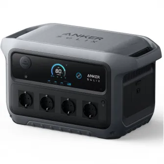 Statie de alimentare portabila Anker Solix C2000, Generatia 2, 2048Wh, 2400W, Functie UPS, USB-A, USB-C, Gri
