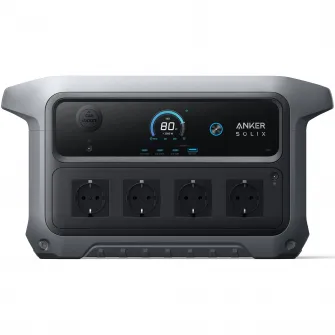 Statie de alimentare portabila Anker Solix C2000, Generatia 2, 2048Wh, 2400W, Functie UPS, USB-A, USB-C, Gri