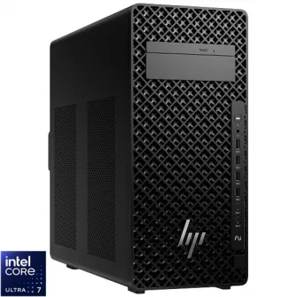 Desktop HP Z2 G1i Tower cu procesor Intel® Core™ Ultra 7 265K pana la 5.5GHz, 32GB DDR5, 1TB SSD, NVIDIA RTX™ A1000 8GB GDDR6, Windows 11 Pro, Black, 3y on-site Premium Care