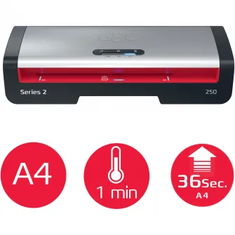 Laminator GBC 250 Office, A4, kit folii laminare inclus, negru-argintiu