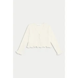 Marks & Spencer, Cardigan cu terminatii valurite, Galben pal, 104-110 CM