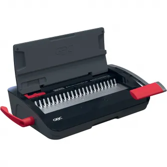 Masina de indosariat GBC CombBind CB12, manuala, cu spire din plastic, A4, 12/165 coli, negru-argintiu
