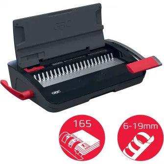Masina de indosariat GBC CombBind CB12, manuala, cu spire din plastic, A4, 12/165 coli, negru-argintiu