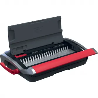 Masina de indosariat GBC CombBind CB15, manuala, cu spire din plastic, A4, 15/165 coli, negru-argintiu