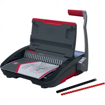Masina de indosariat GBC CombBind CB20, manuala, cu spire din plastic, A4, 20/240 coli, negru-argintiu