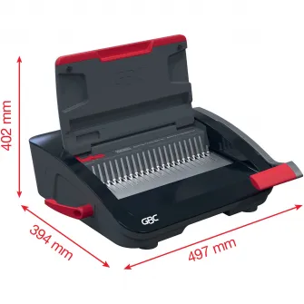 Masina de indosariat GBC CombBind CB20, manuala, cu spire din plastic, A4, 20/240 coli, negru-argintiu