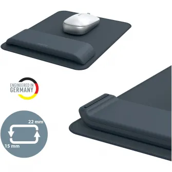 Mouse pad Leitz Ergo, cu suport ergonomic pentru incheietura mainii, ajustabil, gri-carbune