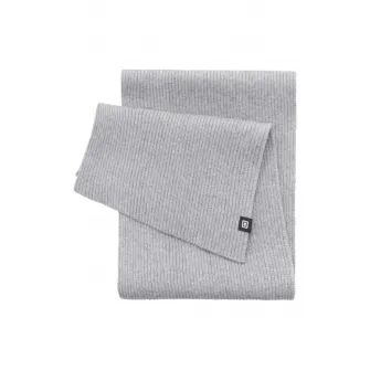 OMBRE, Set de esarfa din amestec de lana si manusi de piele ecologica, Gri melange