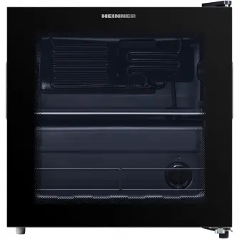 Racitor de bauturi Heinner HBC-M44BKE, 44L, clasa E, 1 raft din sticla, control mecanic cu termostat ajustabil, negru