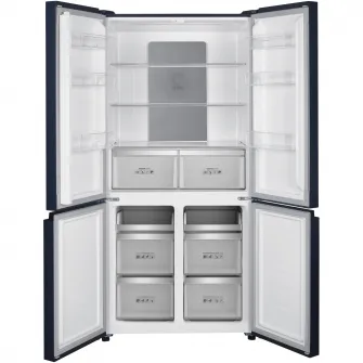 Side by side multidoor Heinner HSBS-HM600MDNFDXE++, No frost, 600l, clasa E, compresor dual inverter, display touch, tehnologie inoxcool, compartiment convertibil frigider/congelator (-20℃~5℃), super freezing, inox negru