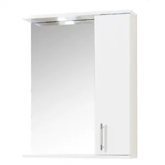 Oglinda cu dulap si iluminare LED Badenmob Seria 020, 60 cm, Alb
