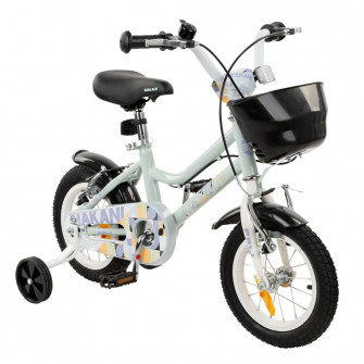 Bicicleta 12 inch cu roti ajutatoare si cosulet frontal