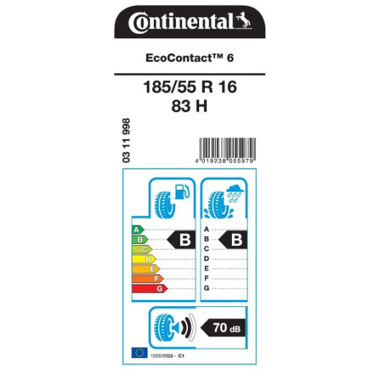 Anvelopa Vara Continental 185 55r16 h Ecocontact 6