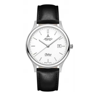 Atlantic, Ceas analog cu o curea de piele, Negru